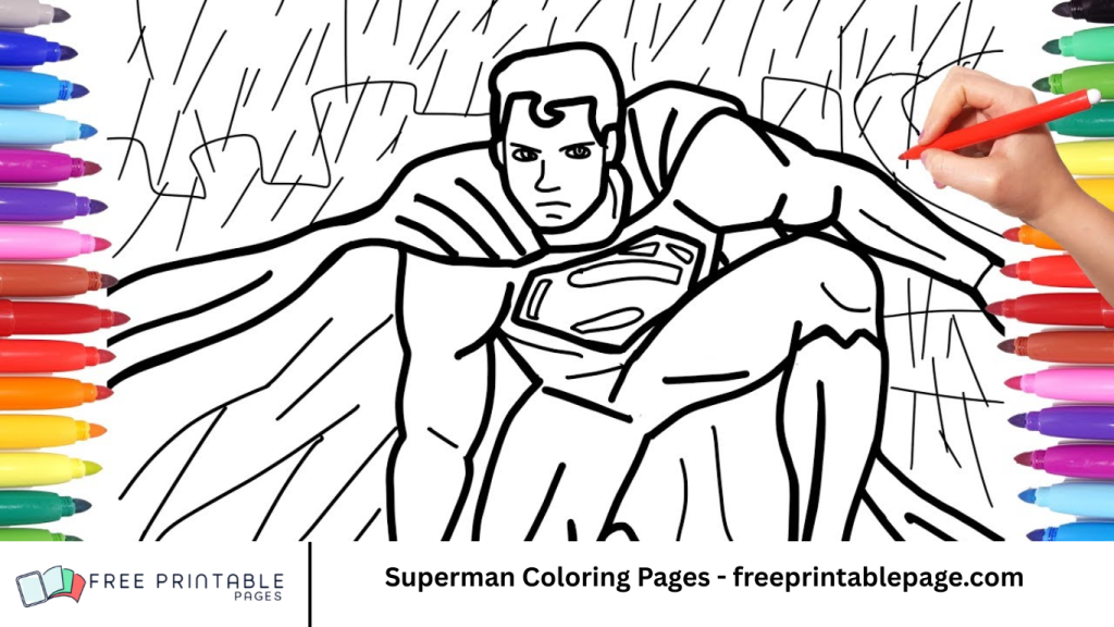 Superman Coloring Pages - freeprintablepage.com