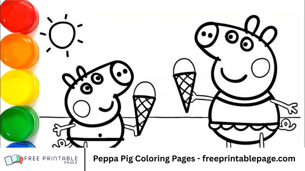 Peppa Pig Coloring Pages - freeprintablepage.com