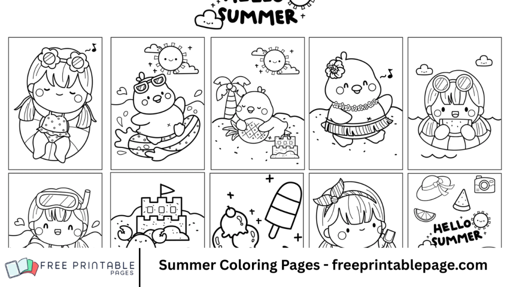 Summer Coloring Pages - freeprintablepage.com