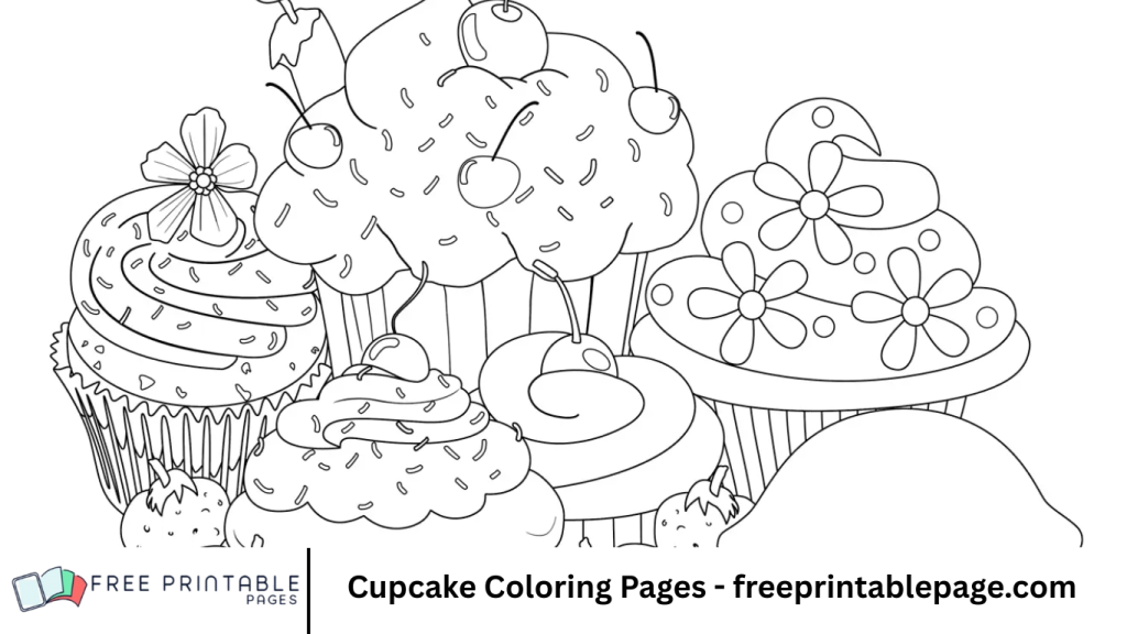 Cupcake Coloring Pages - freeprintablepage.com